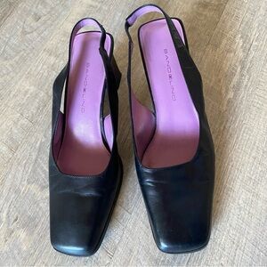 Bandolino Black Leather Slingback
Block Heel Pumps - Size 7.5 M